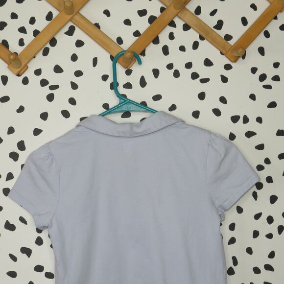 Gap Light Blue Peter Pan Collar Girls Polo Short Sleeve Shirt - Picture 4 of 6